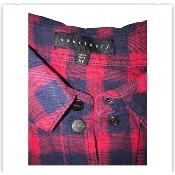 Sanctuary Plaid Light Flannel Button Up - Picture 2 of 4